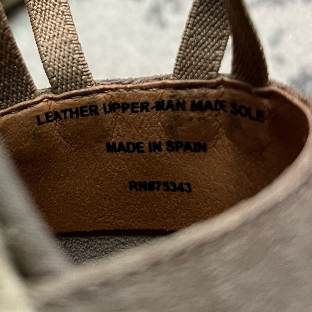 VERBENAS Maika Beachy Boho Tan Genuine Leather Slip On Espadrille Wedges - Picture 10 of 11